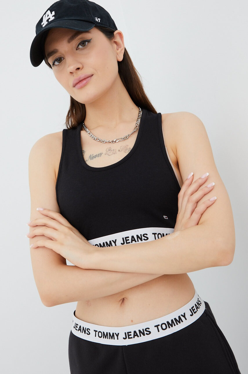Tommy Jeans Топ дамски в черно - Pepit.bg