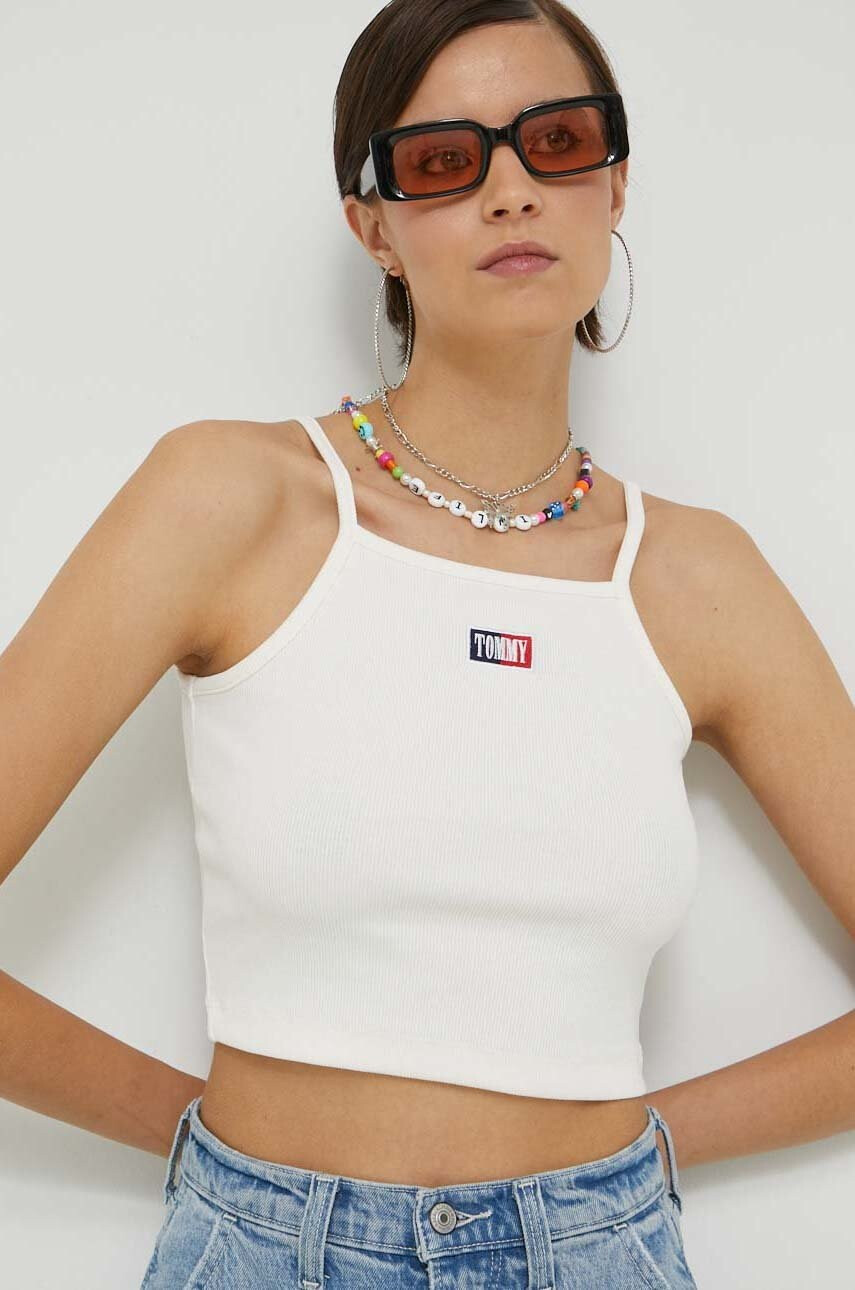 Tommy Jeans Топ дамски в бежово - Pepit.bg