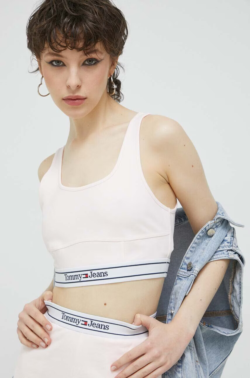 Tommy Jeans Топ дамски в розово - Pepit.bg