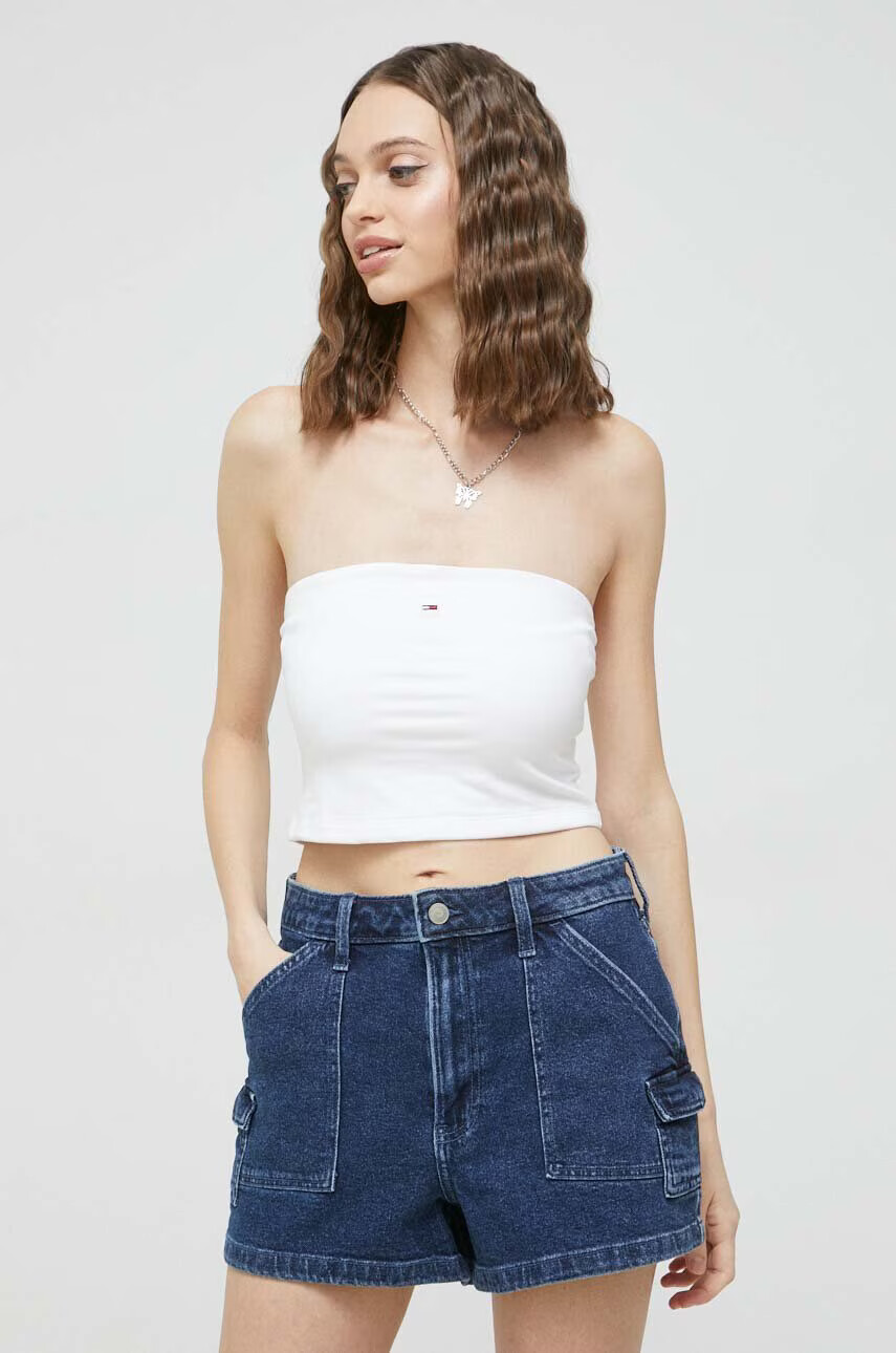 Tommy Jeans Топ дамски в бяло - Pepit.bg