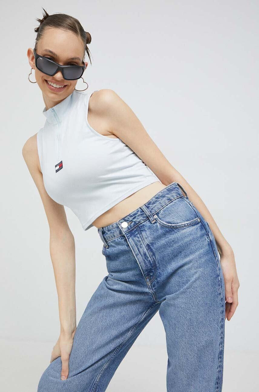 Tommy Jeans Топ дамски в синьо - Pepit.bg
