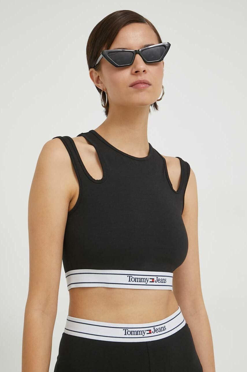 Tommy Jeans Топ дамски в черно - Pepit.bg