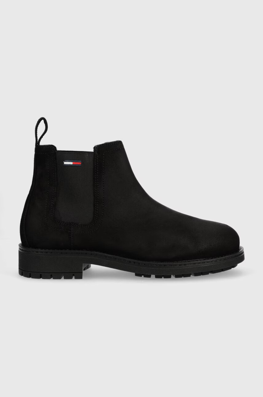 Tommy Jeans Велурени боти челси Classic Chelsea Boot в черно - Pepit.bg