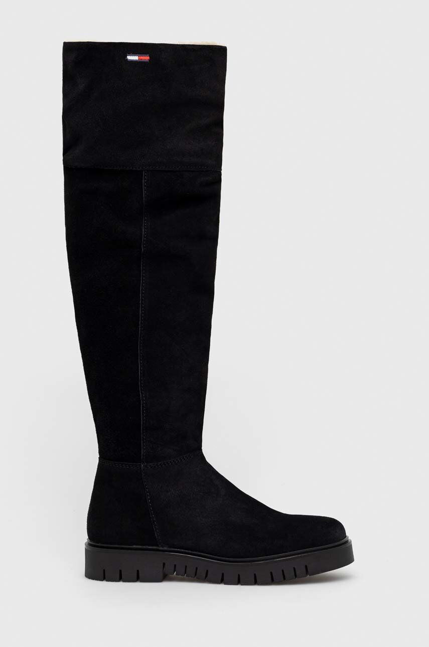 Tommy Jeans Велурени ботуши Warmlined Long Boot - Pepit.bg