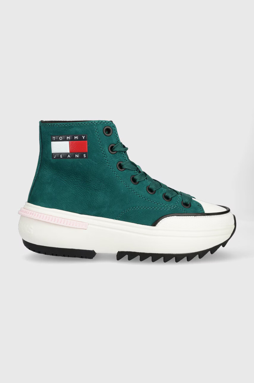 Tommy Jeans Велурени маратонки Nubuk Mid Run Cleat - Pepit.bg