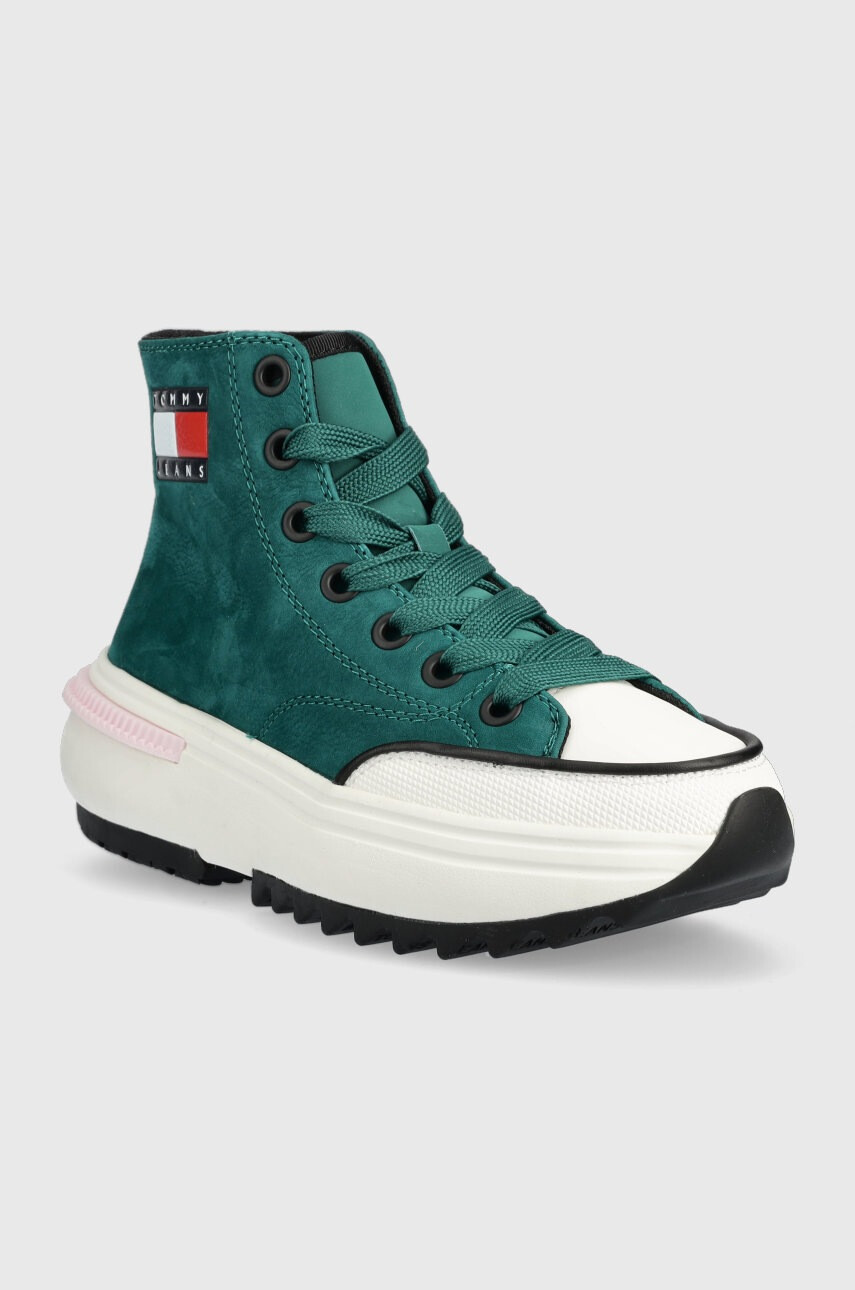 Tommy Jeans Велурени маратонки Nubuk Mid Run Cleat - Pepit.bg