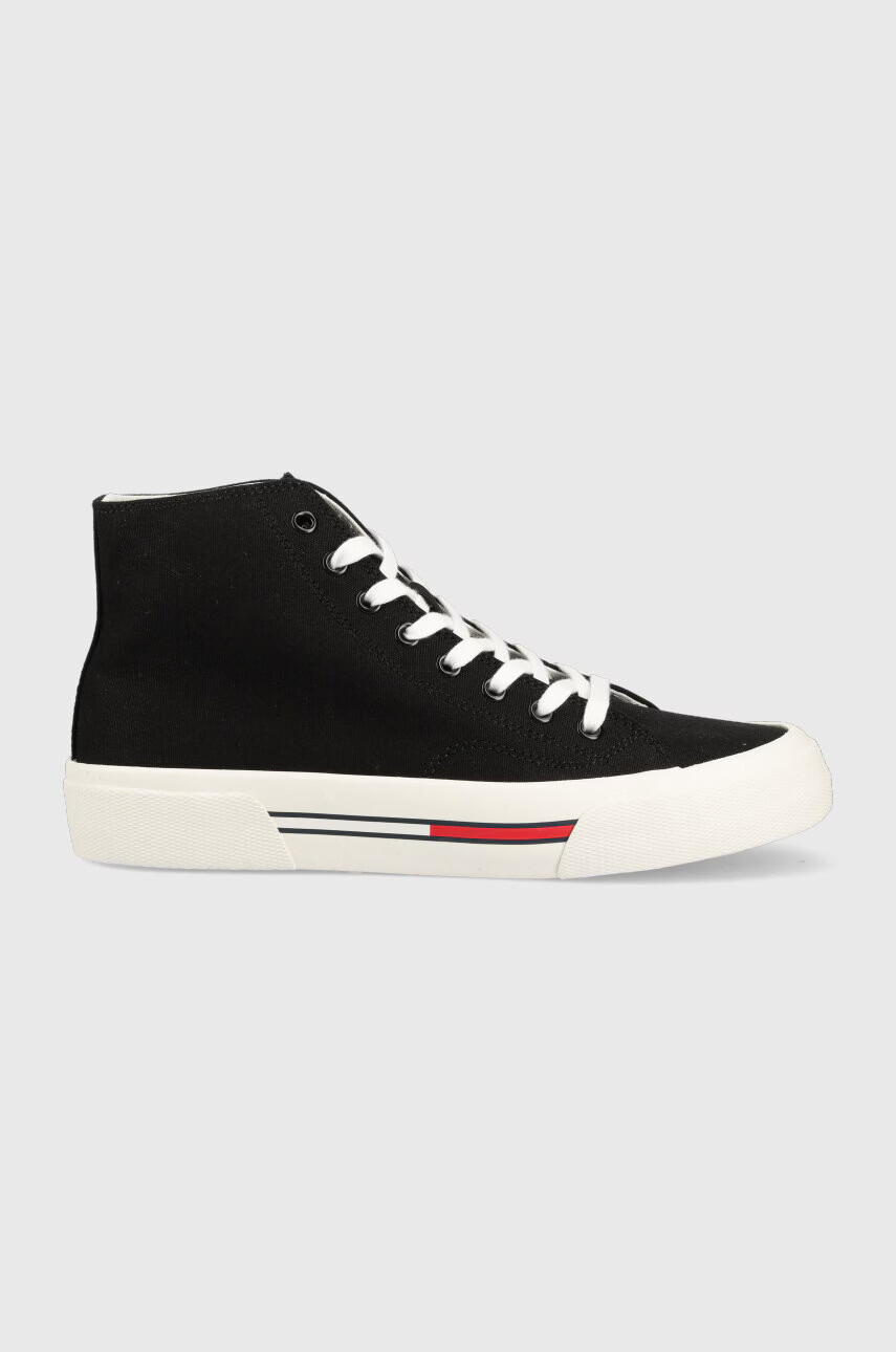 Tommy Jeans Високи кецове MID CANVAS COLOR в черно EM0EM01157 - Pepit.bg