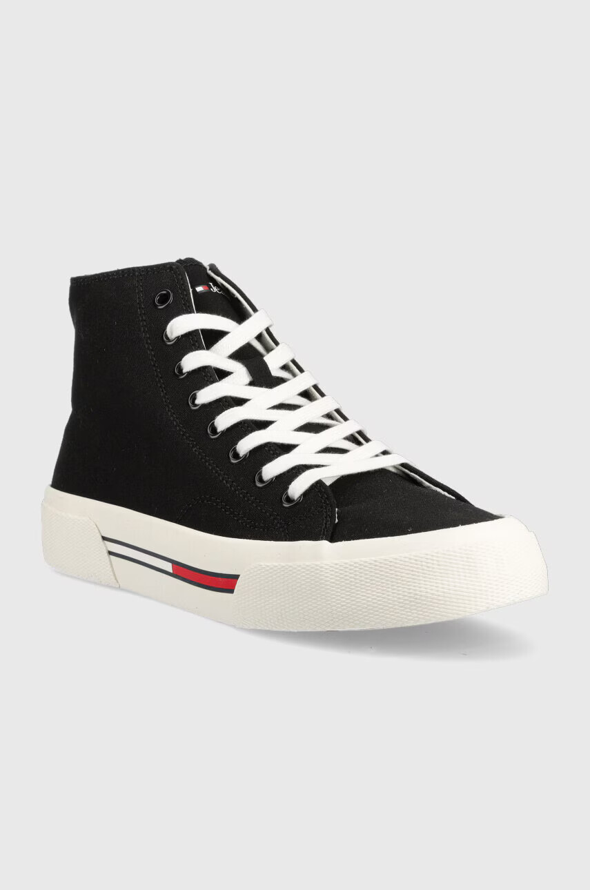 Tommy Jeans Високи кецове MID CANVAS COLOR в черно EM0EM01157 - Pepit.bg