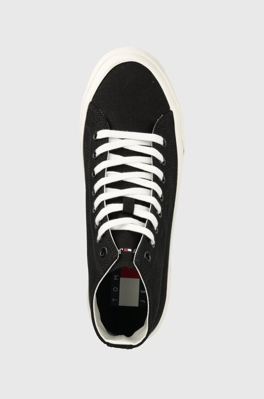 Tommy Jeans Високи кецове MID CANVAS COLOR в черно EM0EM01157 - Pepit.bg