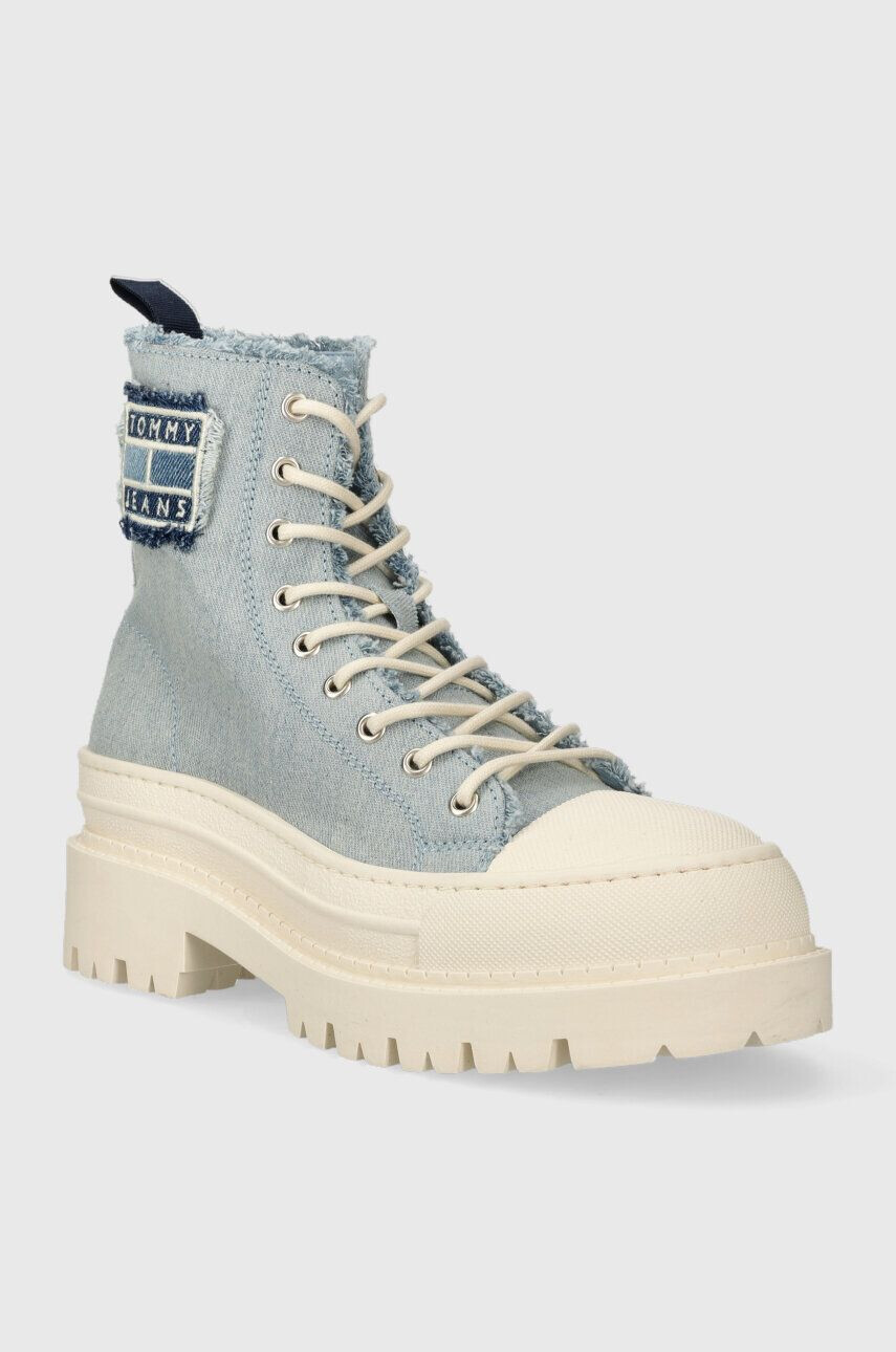 Tommy Jeans Високи кецове TJW FOXING DENIM BOOT в синьо EN0EN02348 - Pepit.bg