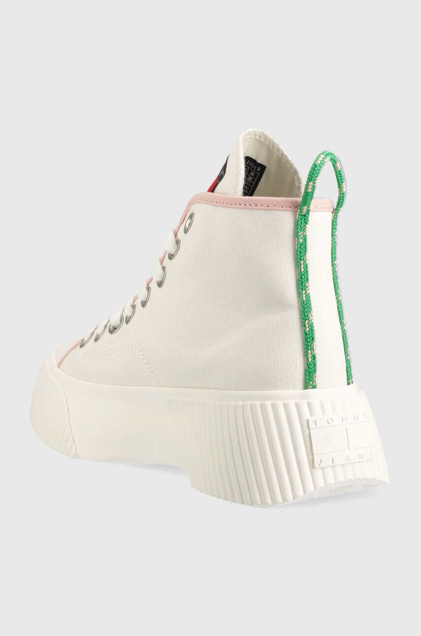 Tommy Jeans Високи кецове VULC PLAT. CANVAS MC в бяло EN0EN02091 - Pepit.bg