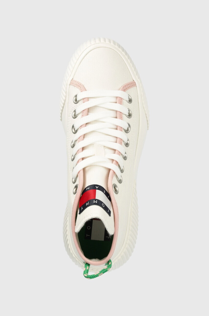 Tommy Jeans Високи кецове VULC PLAT. CANVAS MC в бяло EN0EN02091 - Pepit.bg