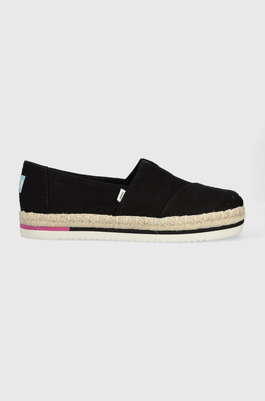 Toms Еспадрили Alpargata Platform Rope в черно 10017831 - Pepit.bg