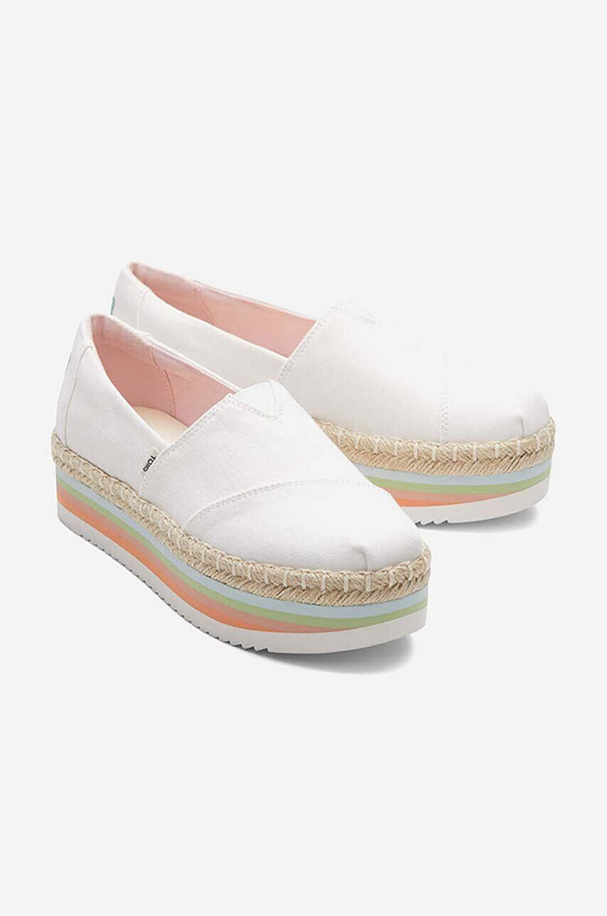 Toms Еспадрили Canvas Rainbow Platform Rope High в бяло с платформа - Pepit.bg