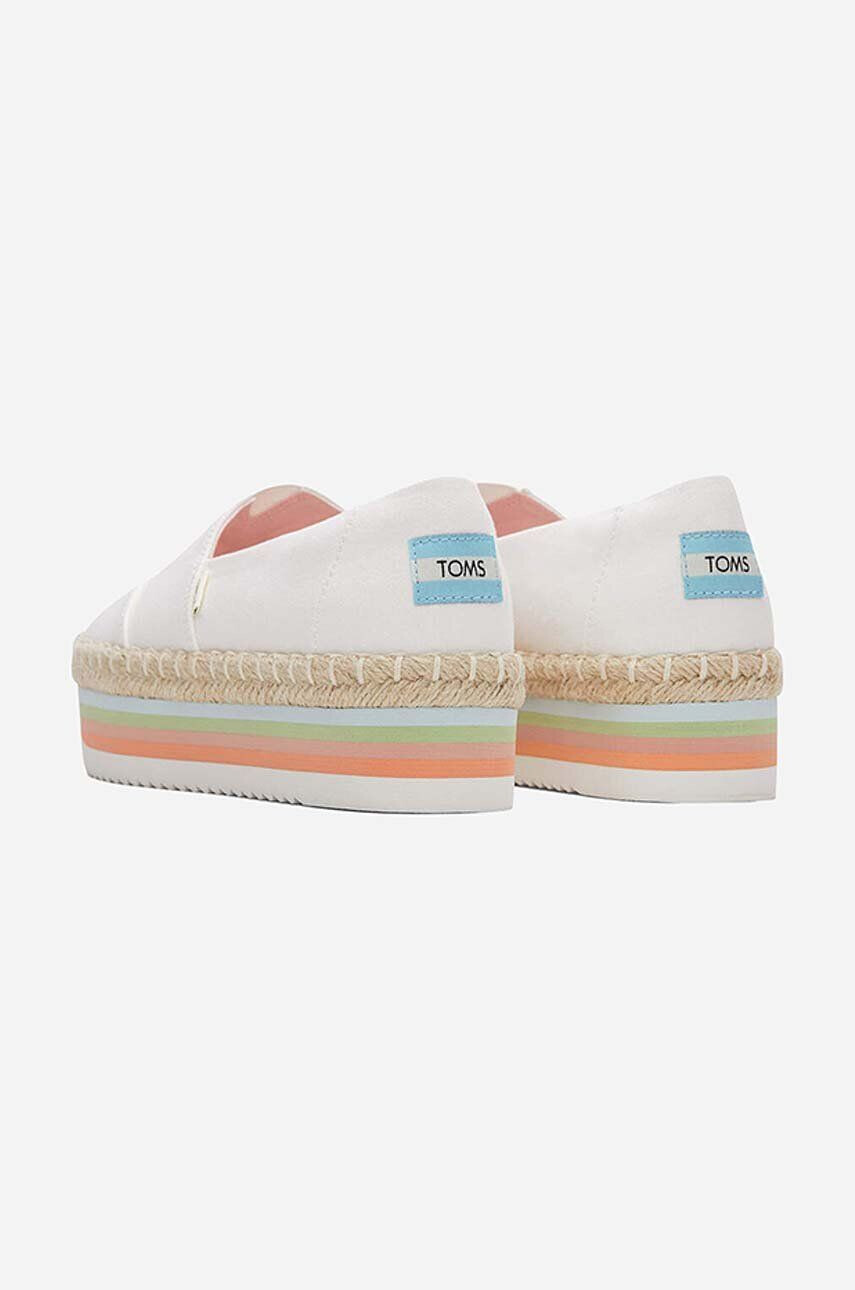 Toms Еспадрили Canvas Rainbow Platform Rope High в бяло с платформа - Pepit.bg