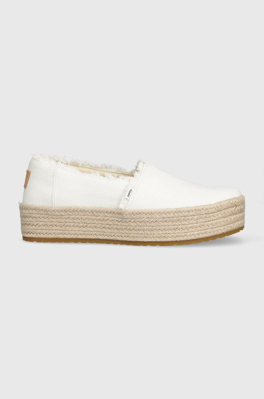 Toms Еспадрили Valencia в бяло с платформа 10019820 - Pepit.bg