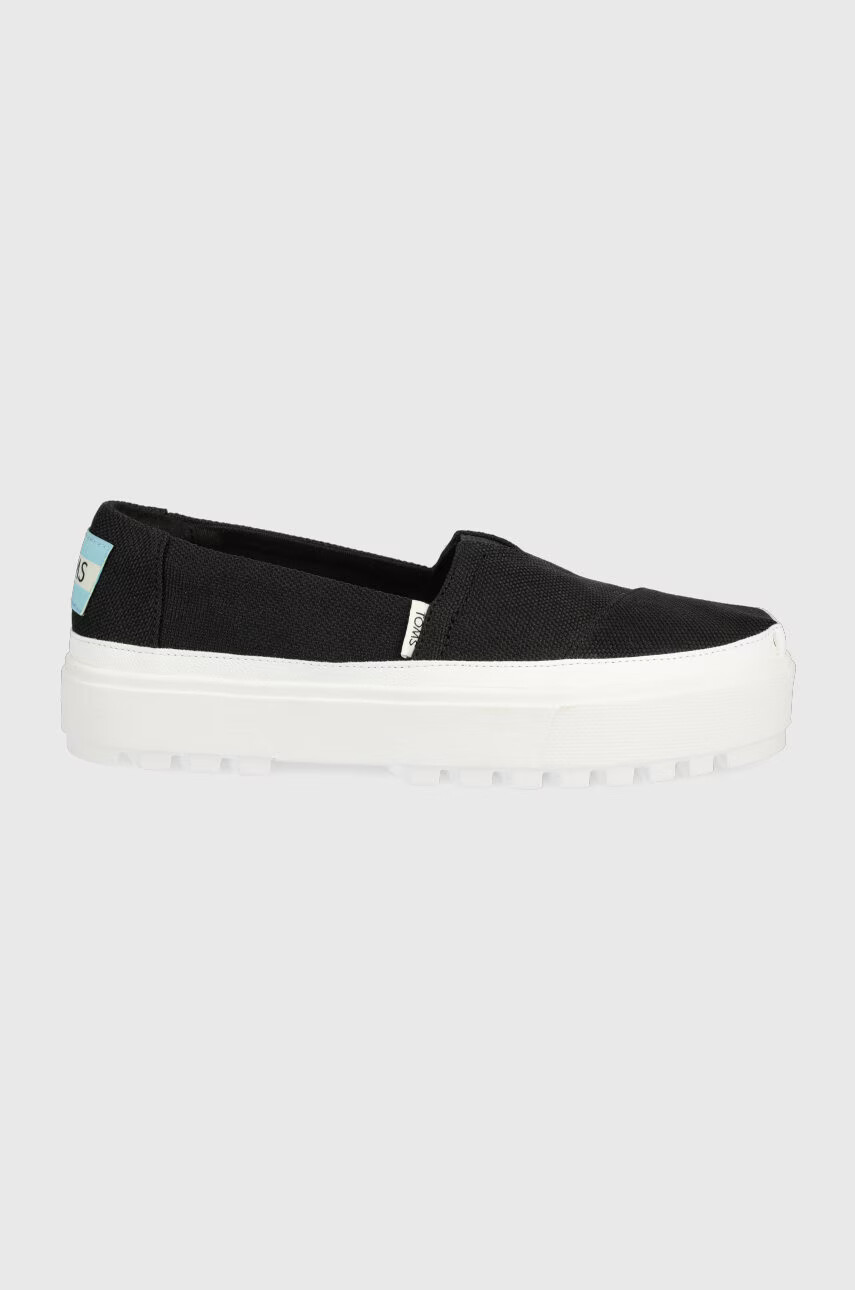 Toms Ниски кецове Alpargata Lug дамски в черно - Pepit.bg