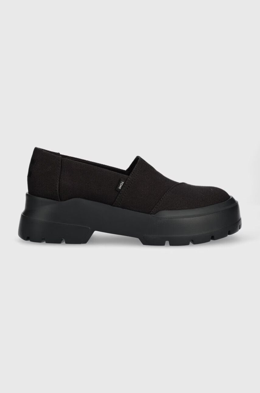 Toms Половинки обувки Alpargata Combat Low в черно с платформа 10019548 - Pepit.bg