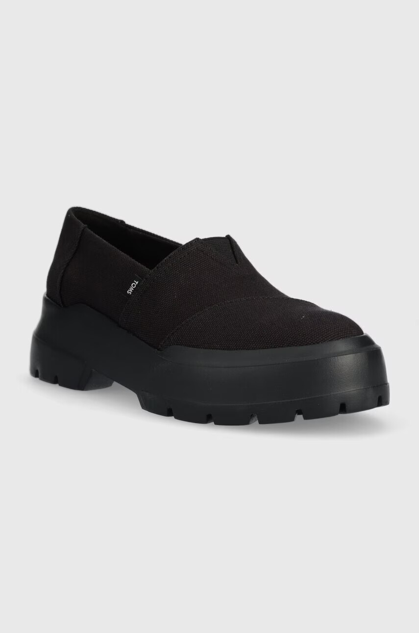 Toms Половинки обувки Alpargata Combat Low в черно с платформа 10019548 - Pepit.bg