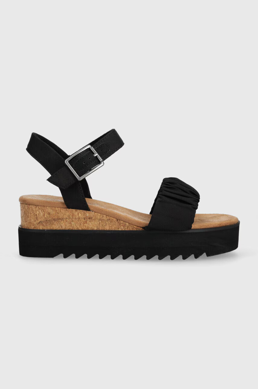 Toms Сандали Diana в черно със скосена платформа 10019754 - Pepit.bg
