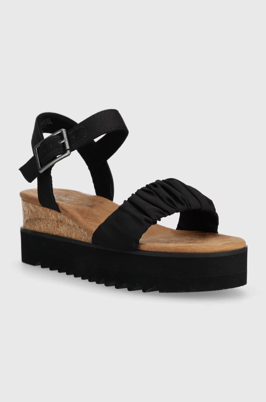 Toms Сандали Diana в черно със скосена платформа 10019754 - Pepit.bg