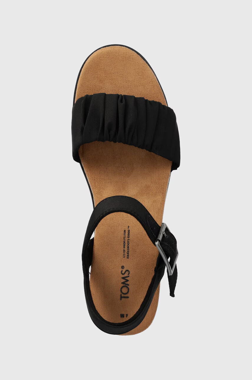 Toms Сандали Diana в черно със скосена платформа 10019754 - Pepit.bg