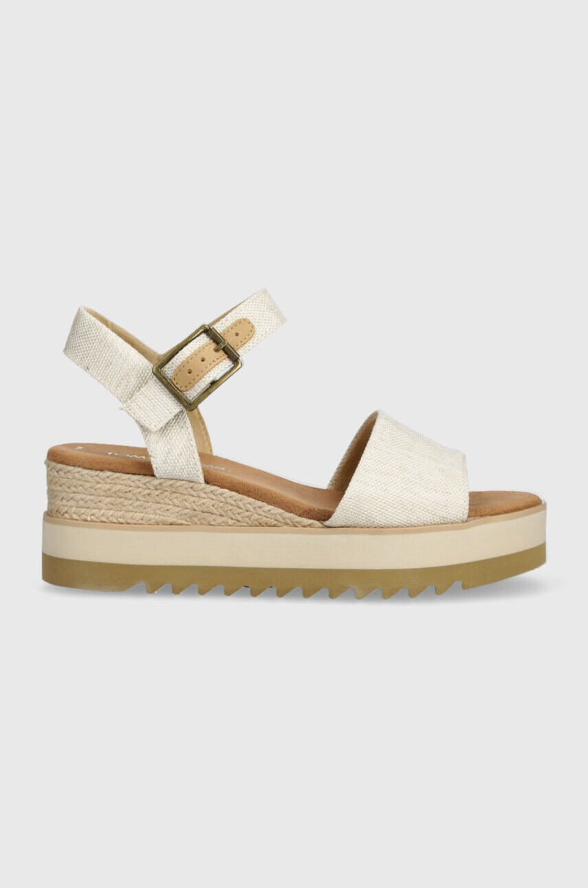 Toms Сандали Diana в бежово със скосена платформа - Pepit.bg