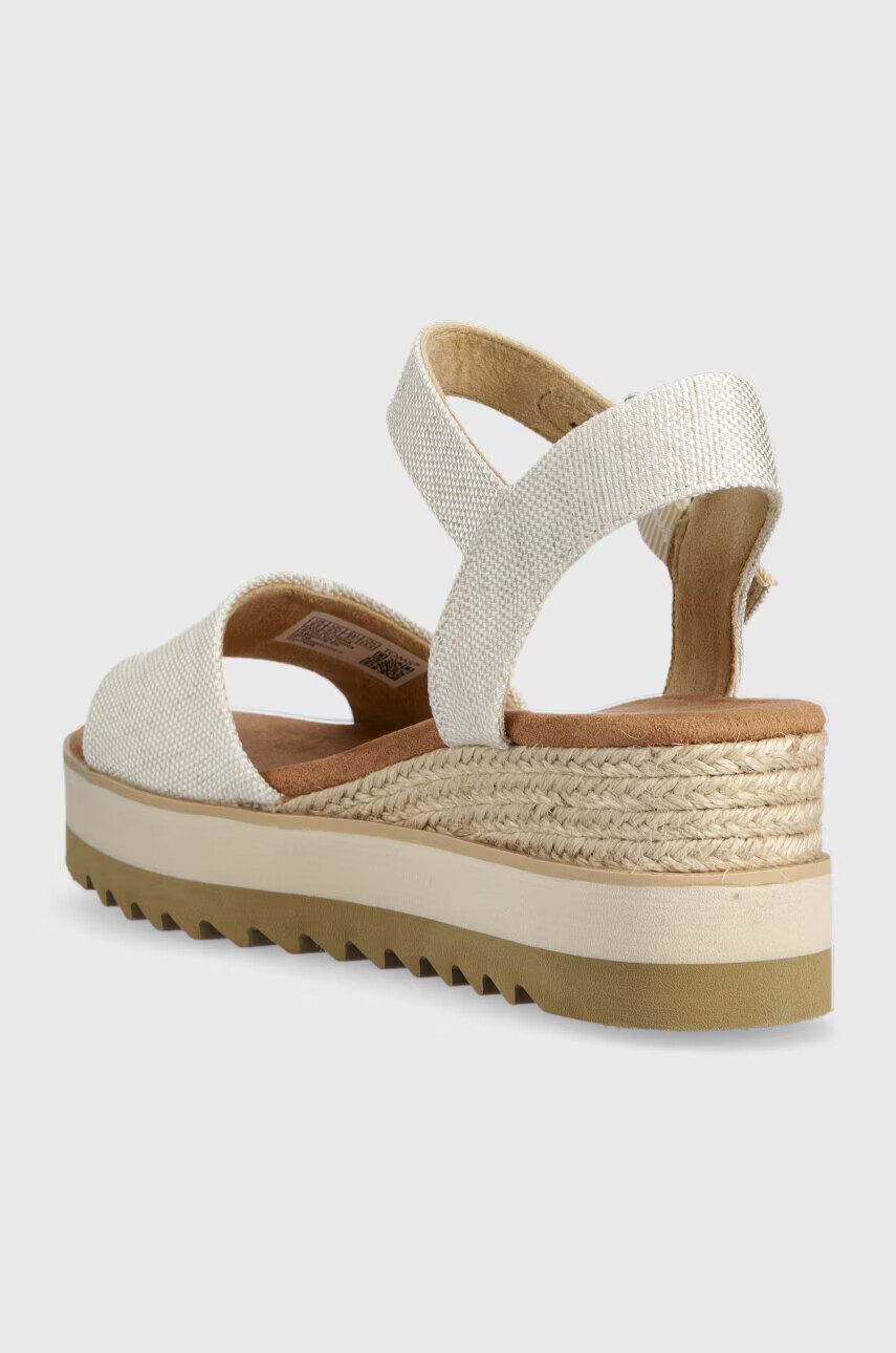 Toms Сандали Diana в бежово със скосена платформа - Pepit.bg