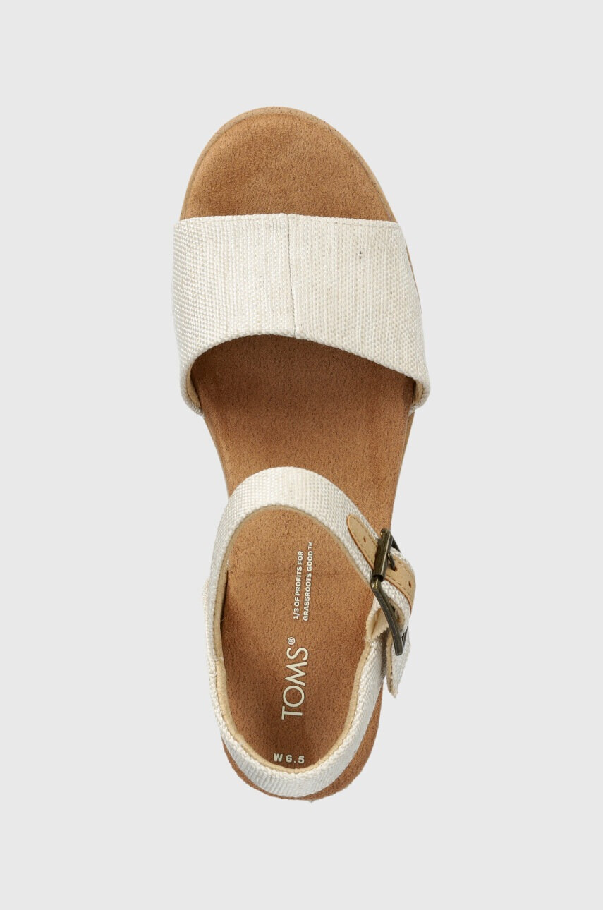 Toms Сандали Diana в бежово със скосена платформа - Pepit.bg