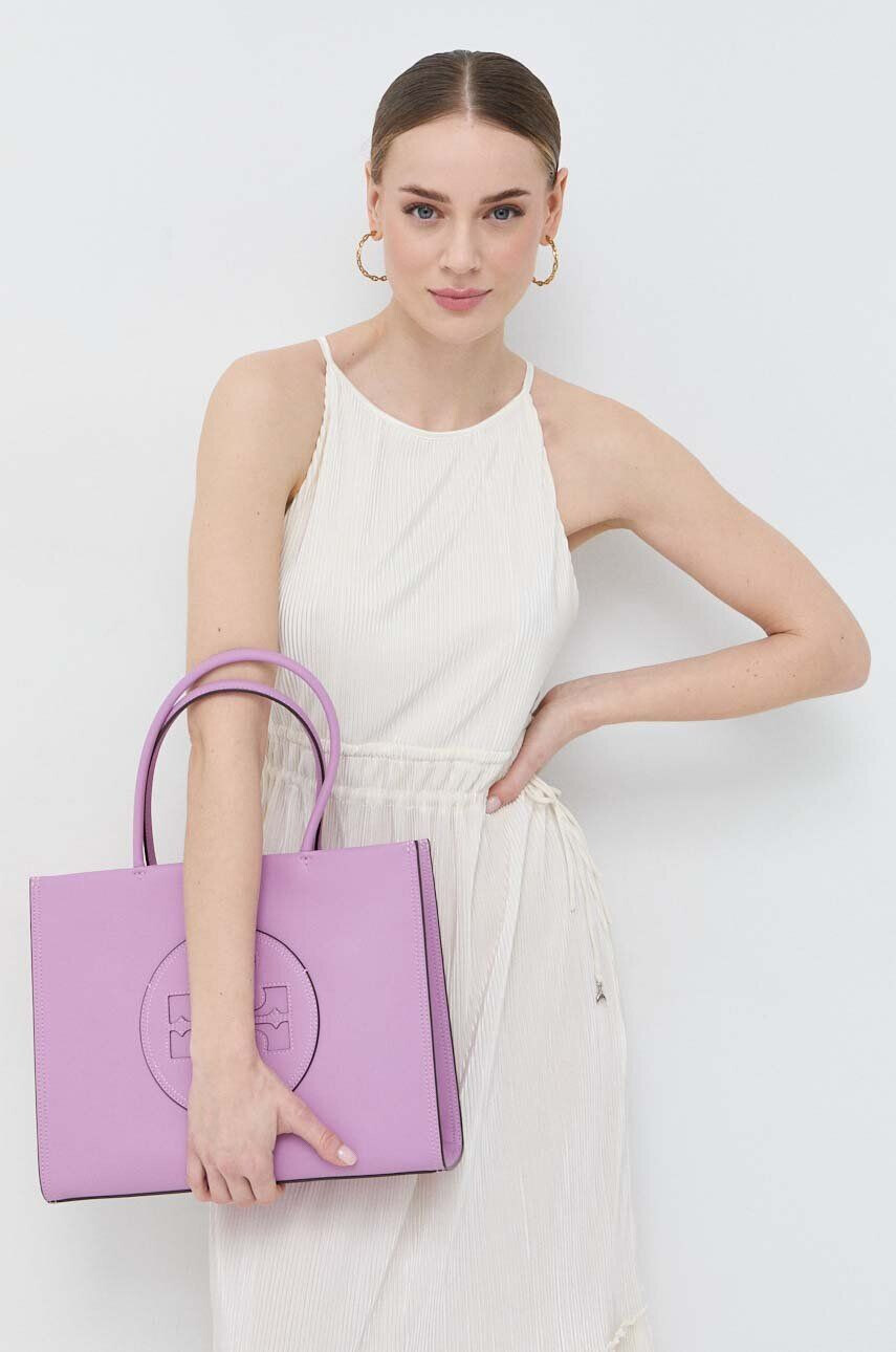 Tory Burch Чанта Ella Bio Small Tote- Bright Amethyst в лилаво - Pepit.bg