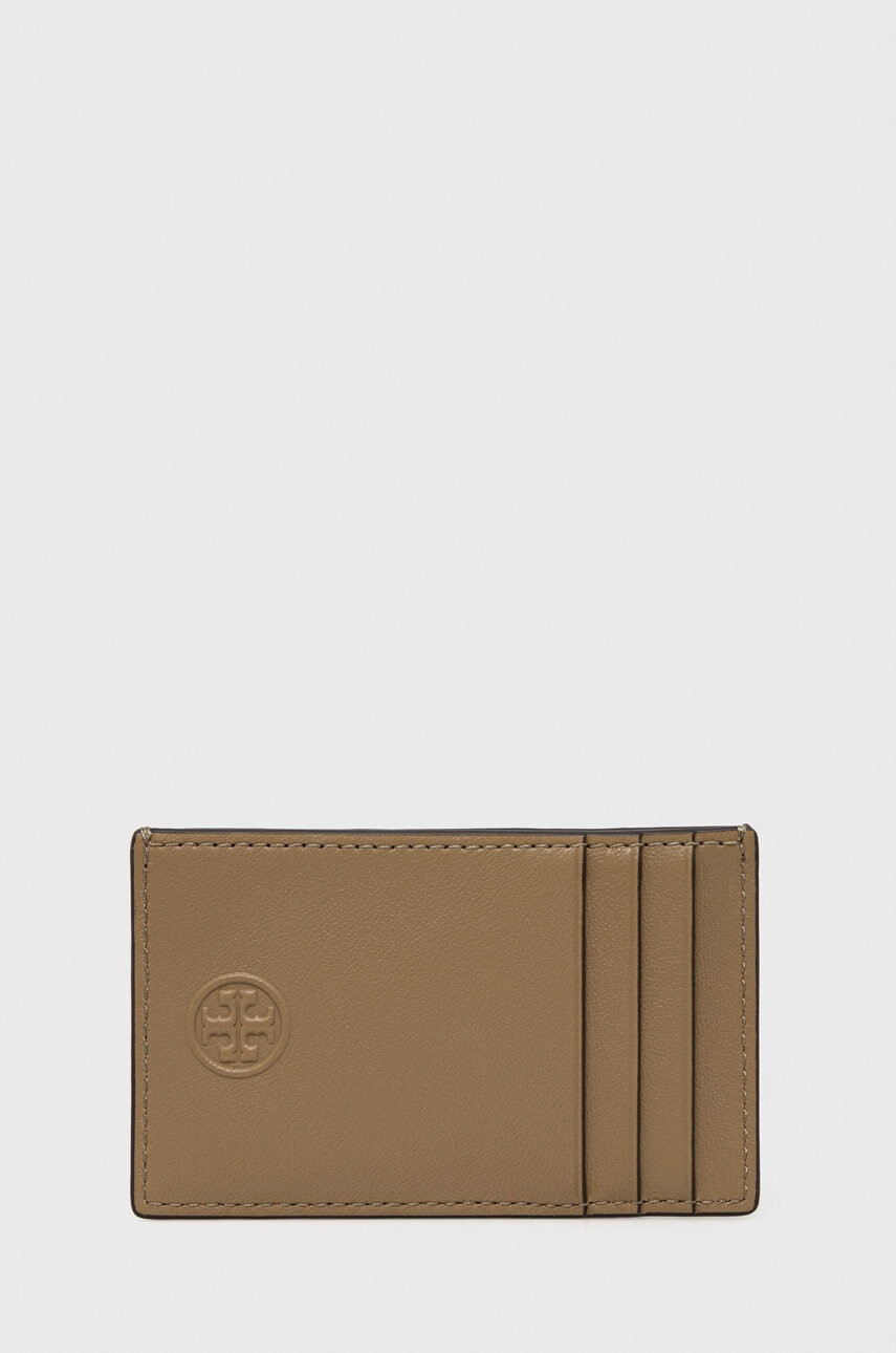 Tory Burch Кожен калъф за карти дамски в кафяво - Pepit.bg