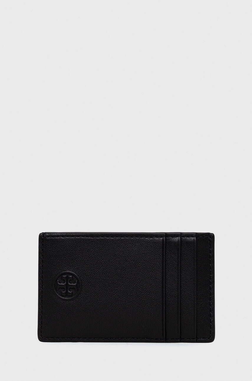 Tory Burch Кожен калъф за карти дамски в черно - Pepit.bg
