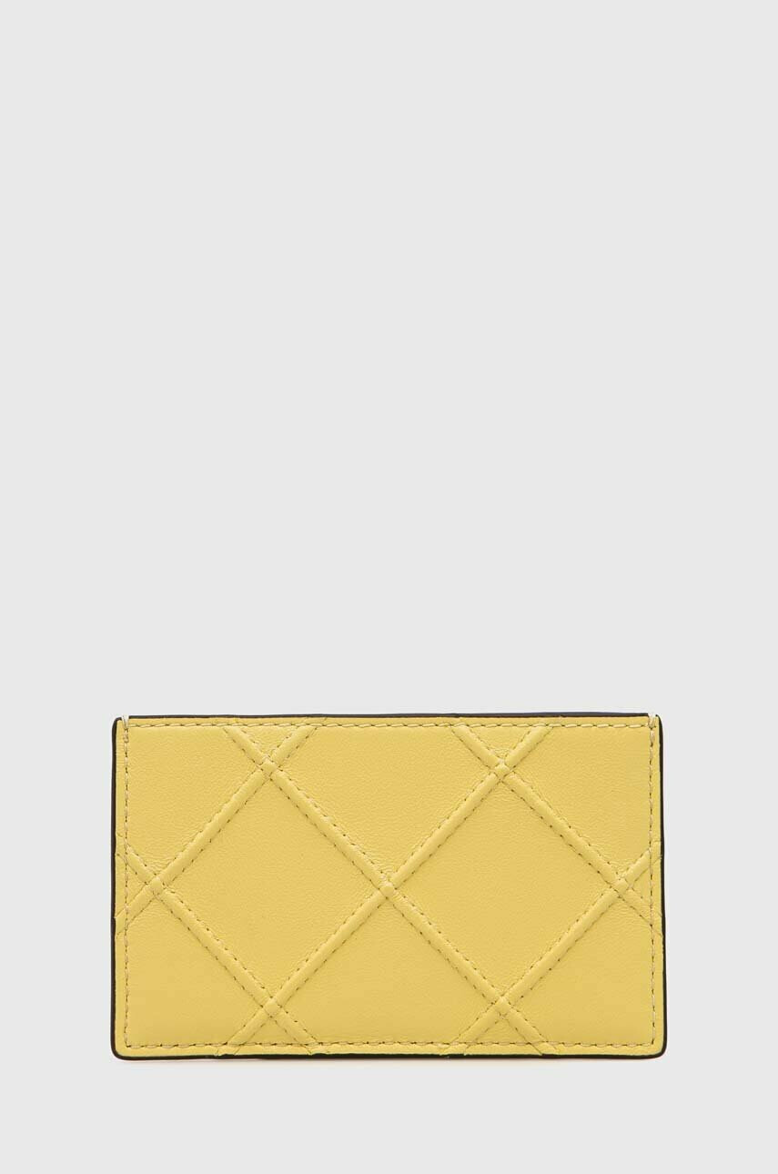 Tory Burch Кожен калъф за карти в жълто - Pepit.bg