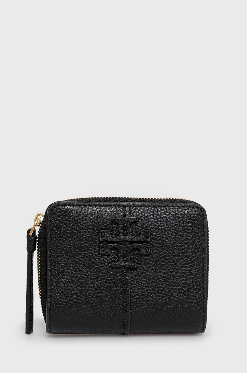 Tory Burch Кожен портфейл дамски в черно - Pepit.bg