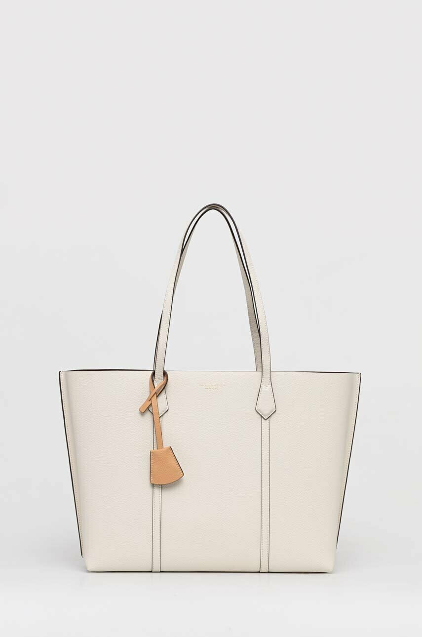 Tory Burch Кожена чанта в бежово - Pepit.bg