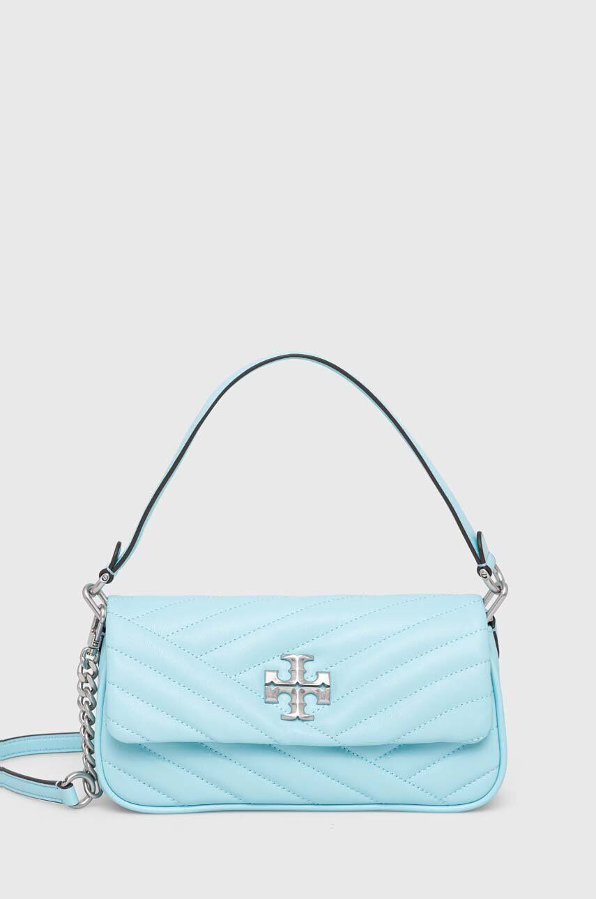 Tory Burch Кожена чанта в синьо - Pepit.bg