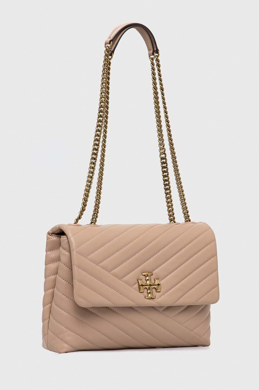 Tory Burch Кожена чанта в бежово - Pepit.bg