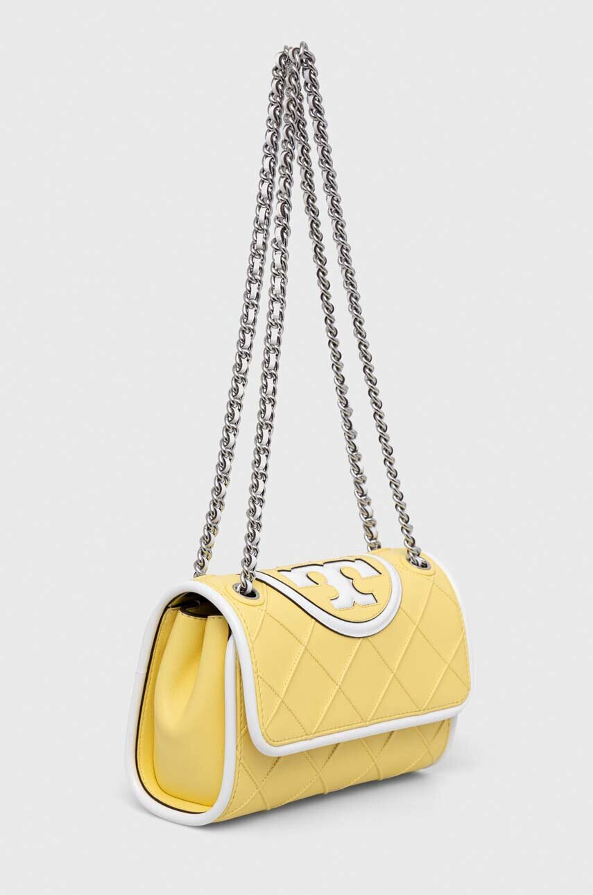 Tory Burch Кожена чанта в жълто - Pepit.bg