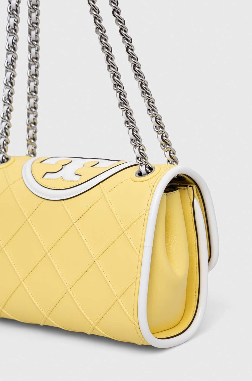 Tory Burch Кожена чанта в жълто - Pepit.bg