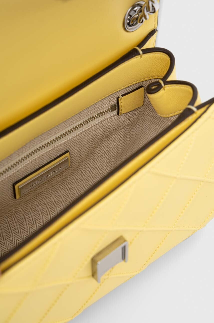 Tory Burch Кожена чанта в жълто - Pepit.bg