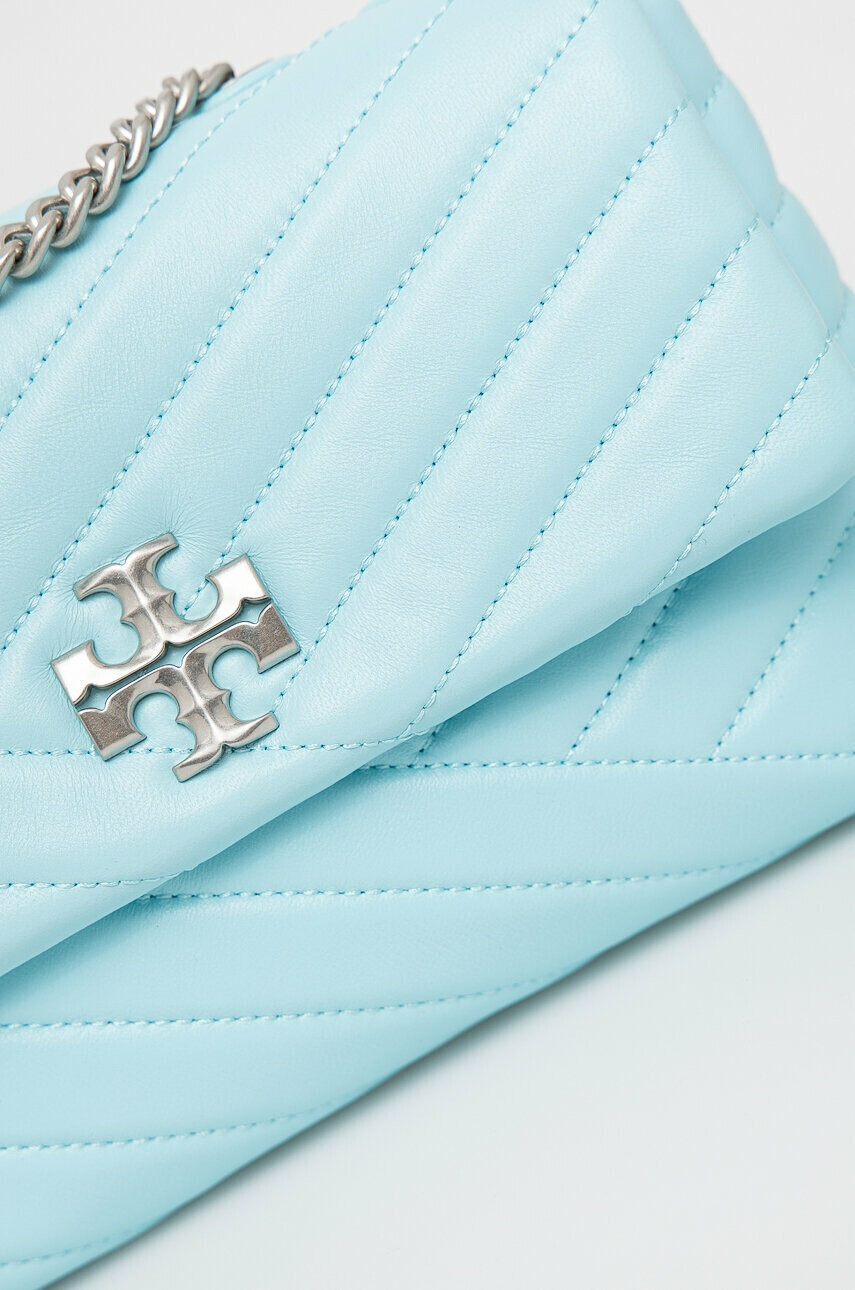 Tory Burch Кожена чанта в синьо - Pepit.bg