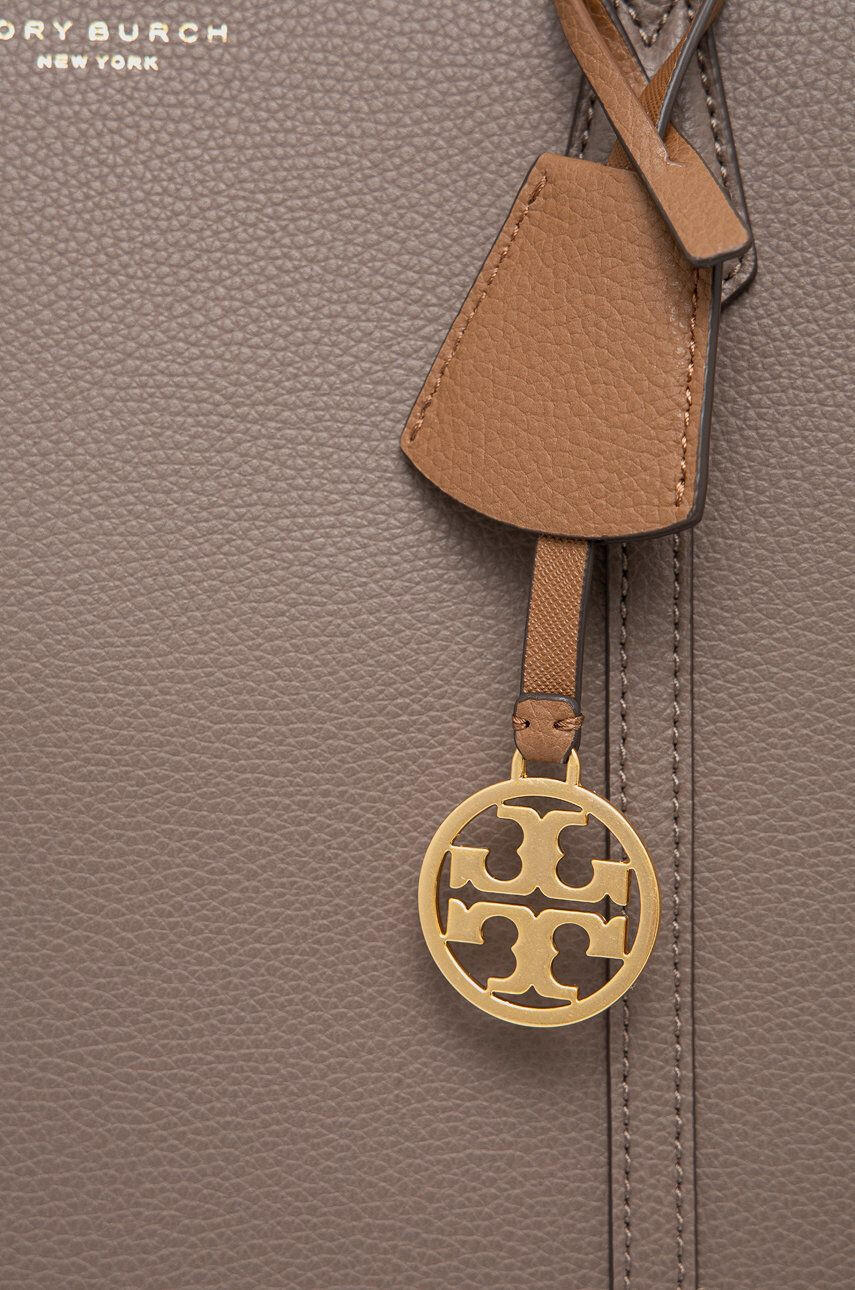 Tory Burch Кожена чанта в кафяво - Pepit.bg