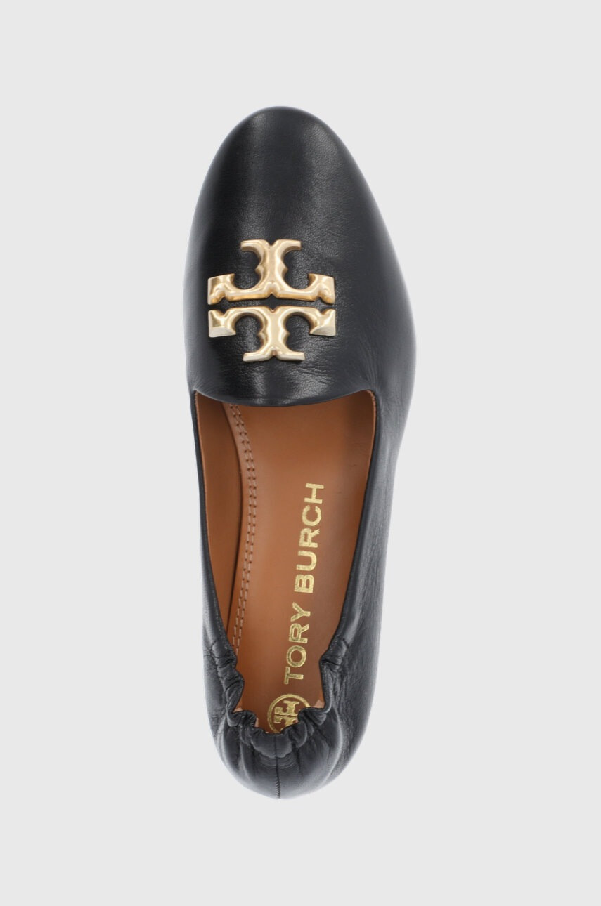 Tory Burch Кожени балеринки Eleanor Loafer дамски в черно - Pepit.bg
