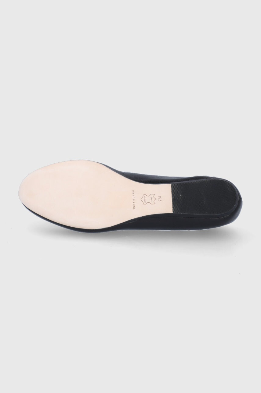 Tory Burch Кожени балеринки Eleanor Loafer дамски в черно - Pepit.bg