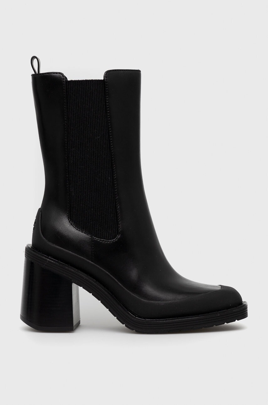 Tory Burch Кожени боти челси Expedition в черно с висок ток - Pepit.bg