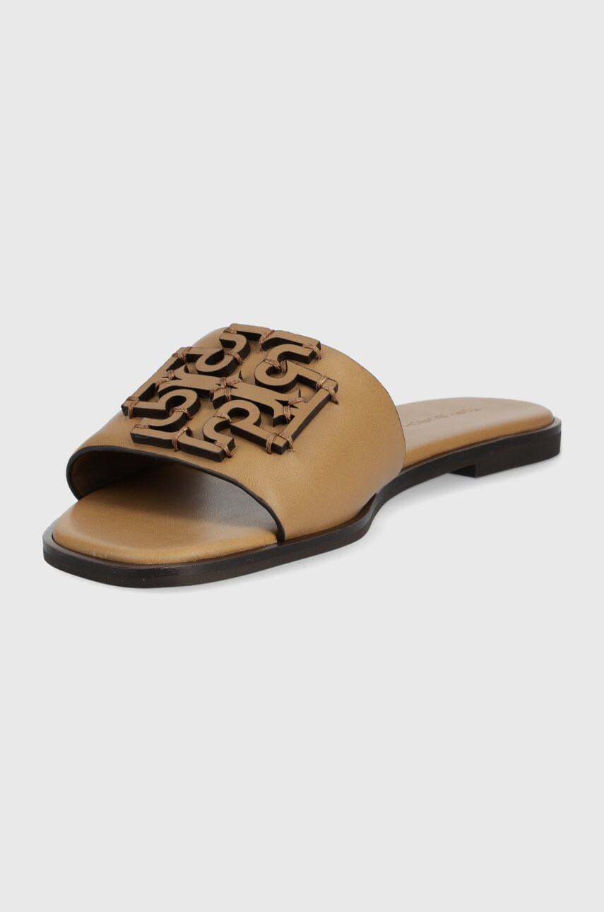 Tory Burch Кожени чехли Ines в кафяво - Pepit.bg