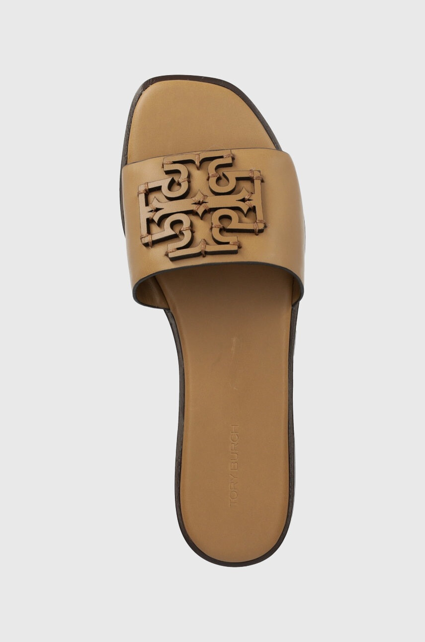 Tory Burch Кожени чехли Ines в кафяво - Pepit.bg