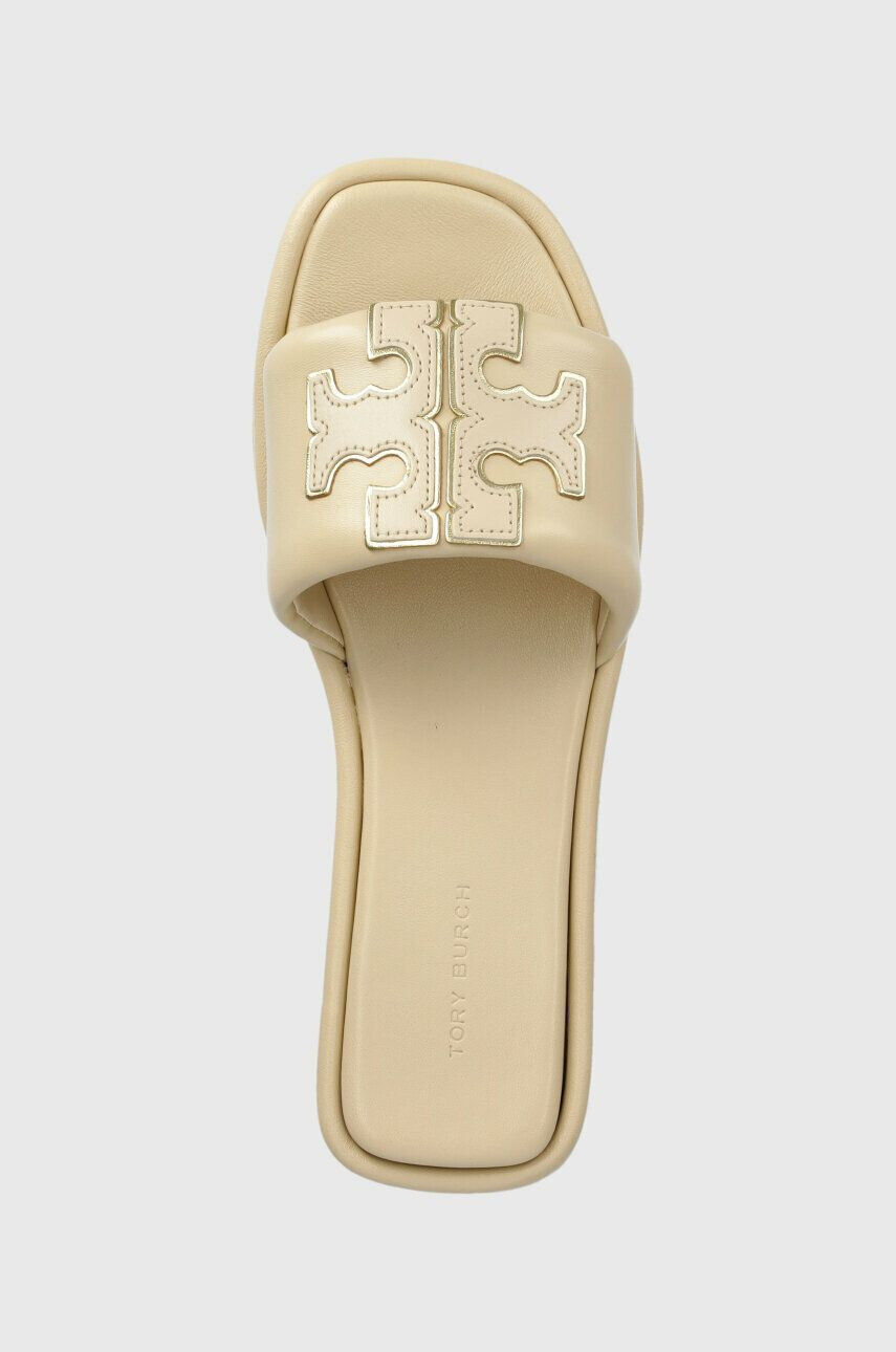 Tory Burch Кожени чехли 79985-200 в бежово Double T Sport Slide - Pepit.bg