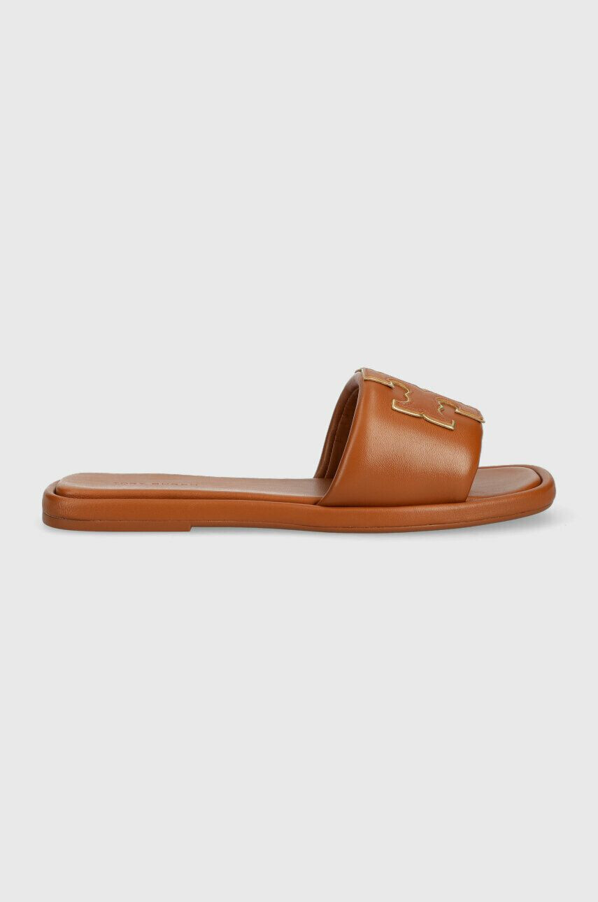 Tory Burch Кожени чехли Double T Sport Slide - Pepit.bg