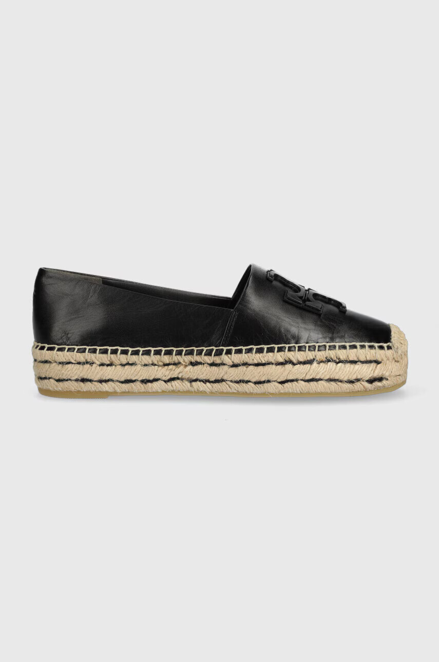 Tory Burch Кожени еспадрили 144346-006 в черно Platform Espadrille - Pepit.bg